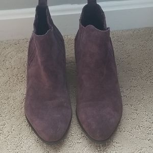Gorgeous purple suede booties from Crown Vintage